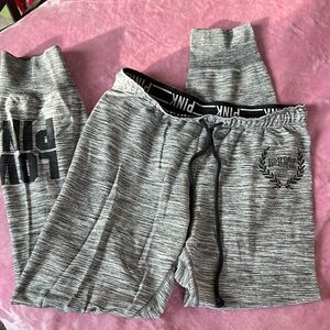 PINK Victoria's Secret Gray Joggers Pants Soft Knit‎ Skinny Leg